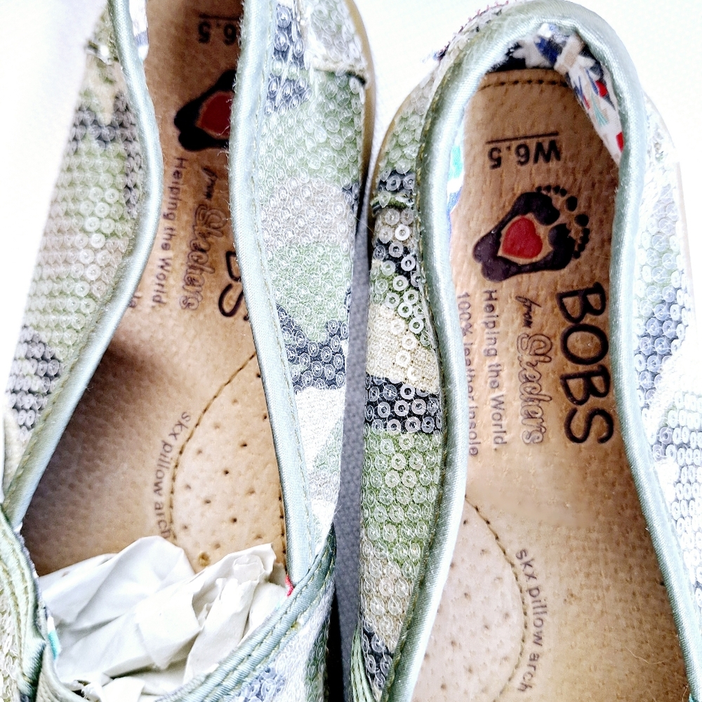 Bob by Skechers "Bob in Bling" Two pairs of sequence flats size 6 1/2. (Con202). - Picture 13 of 14